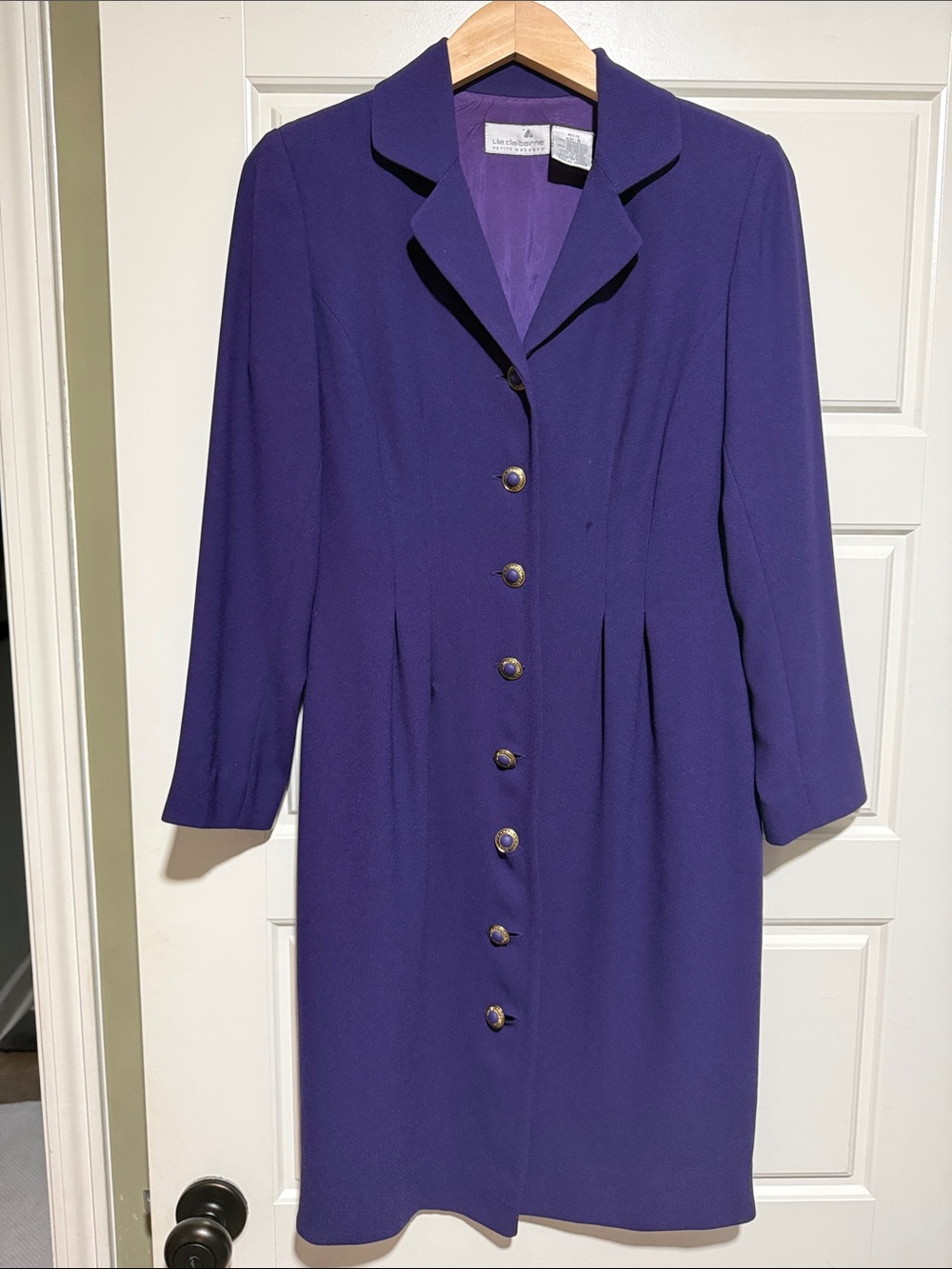 Liz Claiborne 80s Purple Blazer Suit Style Dress size 6 sailor dress